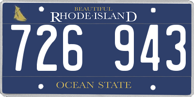 RI license plate 726943