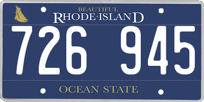 RI license plate 726945