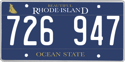 RI license plate 726947