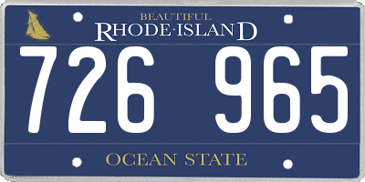 RI license plate 726965