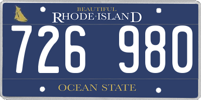 RI license plate 726980