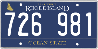 RI license plate 726981