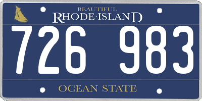 RI license plate 726983