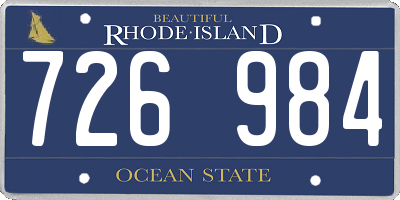 RI license plate 726984