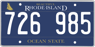 RI license plate 726985
