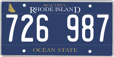 RI license plate 726987