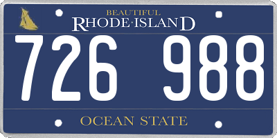 RI license plate 726988