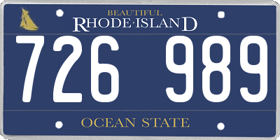 RI license plate 726989