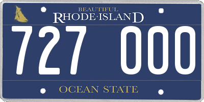RI license plate 727000