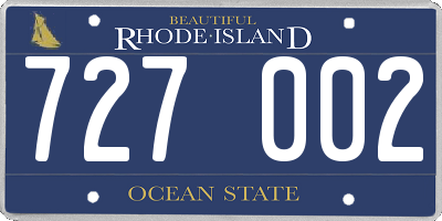 RI license plate 727002