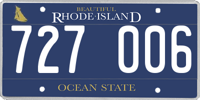 RI license plate 727006