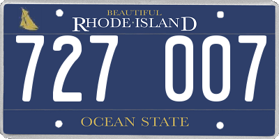 RI license plate 727007