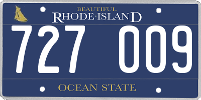 RI license plate 727009