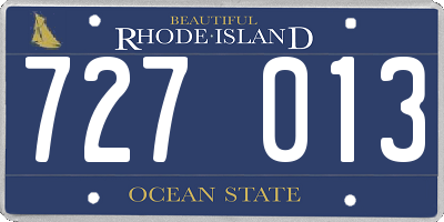 RI license plate 727013