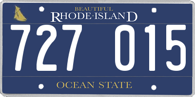 RI license plate 727015
