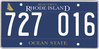 RI license plate 727016