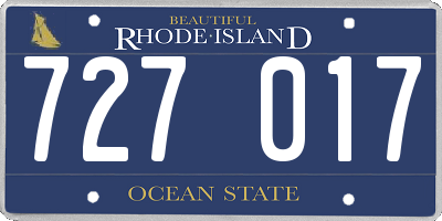 RI license plate 727017