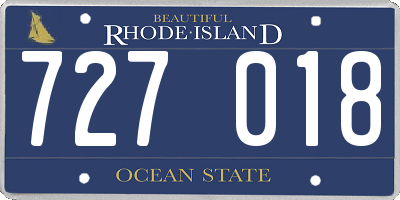 RI license plate 727018