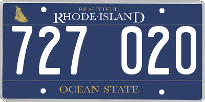 RI license plate 727020