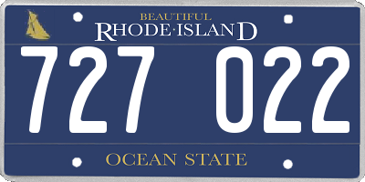 RI license plate 727022