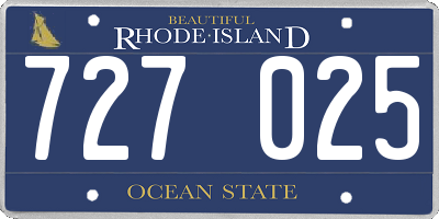 RI license plate 727025