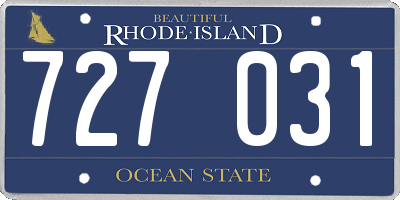 RI license plate 727031