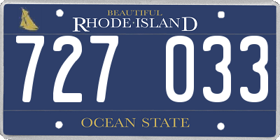 RI license plate 727033