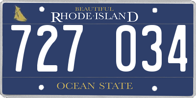 RI license plate 727034
