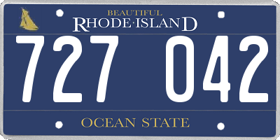 RI license plate 727042