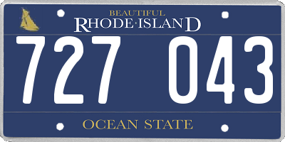 RI license plate 727043