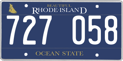 RI license plate 727058