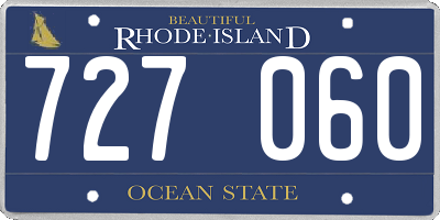 RI license plate 727060