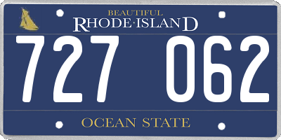 RI license plate 727062