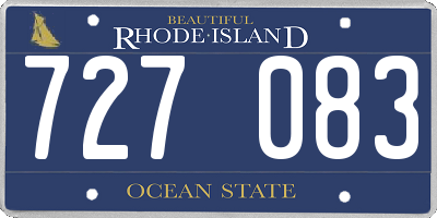 RI license plate 727083