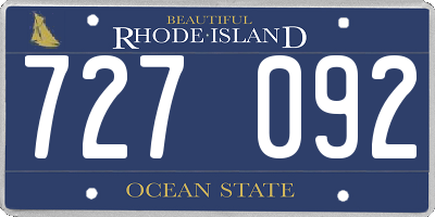 RI license plate 727092