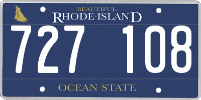 RI license plate 727108