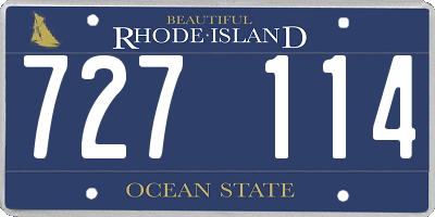 RI license plate 727114