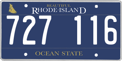 RI license plate 727116