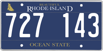 RI license plate 727143