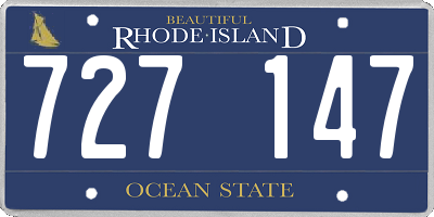 RI license plate 727147