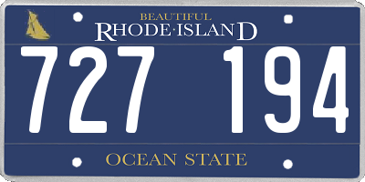 RI license plate 727194
