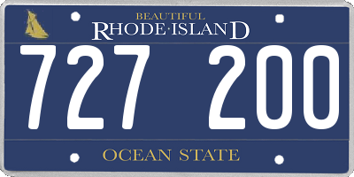 RI license plate 727200
