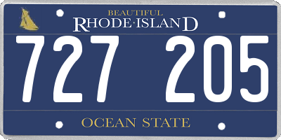 RI license plate 727205