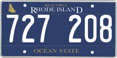 RI license plate 727208