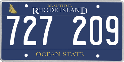 RI license plate 727209