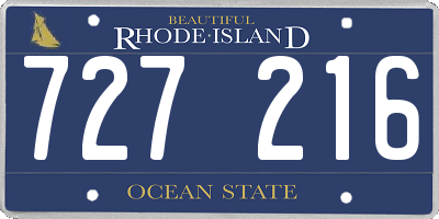 RI license plate 727216