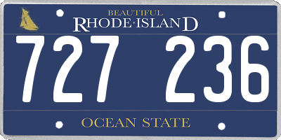 RI license plate 727236