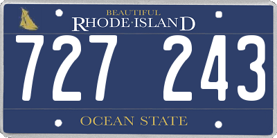 RI license plate 727243