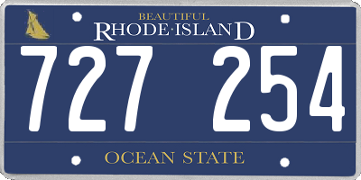 RI license plate 727254