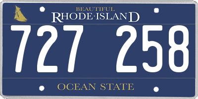 RI license plate 727258